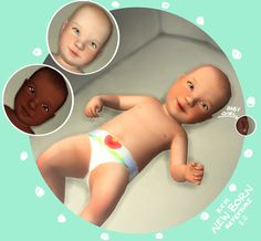 two babies are shown in three different images