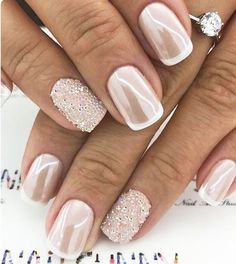 Medicine Skincare, Wedding Nails French, Bridal Nail Art, Nail Shimmer, Smink Inspiration, Wedding Nails Design, Nail Art Wedding, Bride Nails, Bridal Nails