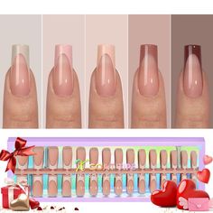 Fall Nails Long Square, Fall Nails Long, Pastel Tips, Square Nail Tips, Jelly Stickers, Manicure Steps, Best Press On Nails, French Tip Design, Long Square Nails