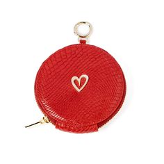 Zippy Coin by Nataly Mendez Genuine Leather 11 CM diametro Gold Heart Red Chic Travel Coin Purse With Coin Pocket, Trendy Compact Wallets As Gifts, Chic Coin Purse With Zipper Closure, Chic Travel Coin Purse With Zipper Closure, Chic Coin Purse With Zipper Closure For Daily Use, Trendy Wallets For Valentine's Day Gift, Compact Clutch With Card Slots For Gift, Trendy Wallets As Valentine's Day Gifts, Compact Clutch With Card Slots As Gift