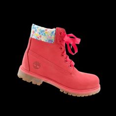 Timberland Women's Red Premium 6-Inch Waterproof Nubuck Boots- Size 7 A33 Red Timberland Boots Women, Timberlands Shoes, Timberlands Women, Timberland Shoes, Moto Boots, Lady In Red, 6 Inches, Size 7, Women Shoes