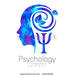 the logo for a psychic school with a woman's head and leaves in it