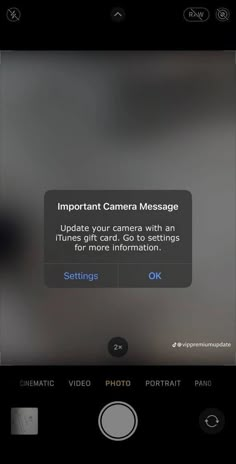 an iphone screen with the message important camera message
