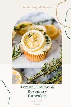 lemon, thyme and rosemary cupcakes