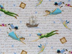 an image of children's wallpaper with fairy tale characters and boats on it