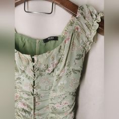 Reposhing This Item I Purchased From @Heartschloe. Loved It, But Ready To Rotate For Something New. Questions? Leave A Comment Below! Green Cottagecore, Sage Green Floral, Miss Lola, Chiffon Mini Dress, Ruffle Hem, Maryland, Sage Green, Something New, Outfit Ideas