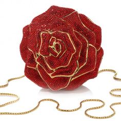 Judith Leiber - Novelty - Rose - 3575 Rose Handbag, Judith Leiber Handbags, Rose Clutch, Judith Leiber Bags, Rose Bag, Crystal Bags