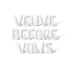 the words veuve before vois are made out of plastic letters on a white background