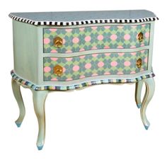 Mackenzie-Childs Lilium Chest Mary Engelbreit Furniture, Revamped Furniture, Mackenzie Childs Furniture, Art Tables, Moonlight Garden, Mackenzie Childs Inspired, Art Pole, Worker Bee, Accent Chests