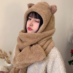 Color & Type: Brown Bear Bear Scarf, Hoodie Scarf, Cartoon Designs, Cat Scarf, Linen Men, Cartoon Rabbit, Adorable Cartoon, Bear Hoodie, Bear Hat