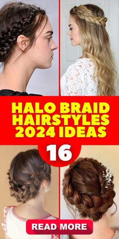 Halo braid hairstyles are all the rage in 2024, and for good reason. This Dutch-inspired braid is versatile and can be done on long or short hair. Whether you're a bride looking for a bridal halo braid or just want to rock a goddess-like hairstyle, our tutorial will guide you through the process. Find out how to do a half up halo braid and order the necessary items at a great price. Elegant Easy Updos, Halo Braid Tutorial, Halo Braid Hairstyles, Halo Braid Natural Hair, Autumn Braids, Dutch Braid Crown, Braided Cornrows, Bridal Braid, Braid Crown Tutorial