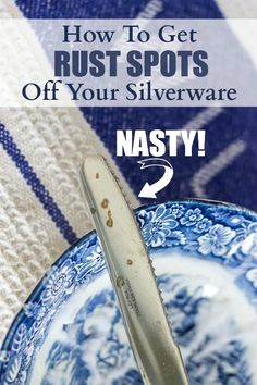 Learn how to get rust spots off silverware. Easy and all natural! Baking Soda Cleaning, Sutton Place, Baking Soda Uses, Simple Life Hacks, House Cleaning Tips