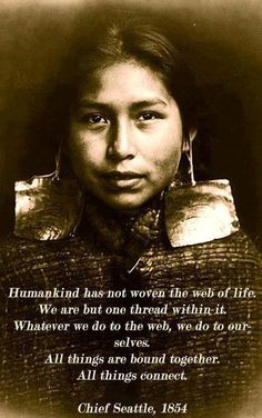 a native american woman with a quote on it