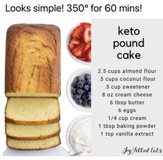 a poster showing how to make keto pound cake