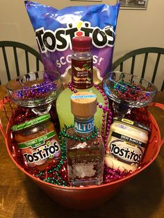 an assortment of condiments in a bowl on a table