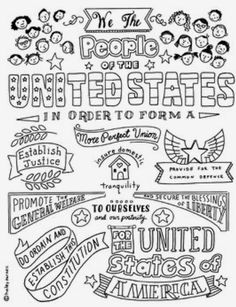 the united states coloring page is shown in black and white, with handwritten lettering