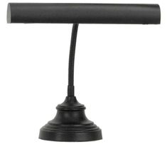 a black desk lamp on a white background with a cord attached to the light fixture