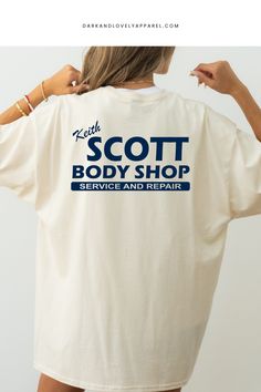 Dive into a world of nostalgia with our Keith Scott Body Shop One Tree Hill Graphic T-Shirt. This fashion-forward tee brings the iconic TV show to life with stylish graphics. Get ready to turn heads and make a statement this spring with your new wardrobe essential. Don't miss out - Get Yours Now! Body Shop Logo, Keith Scott Body Shop, Y2k Tv, Keith Scott, Rock Y2k