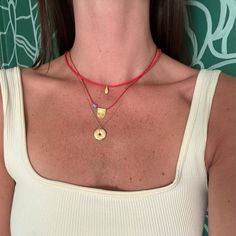 925 Sterling Silver Plate Necklace, Gold Plate Necklace, Red String Necklace, Minimal Red Necklace, - Etsy Gold Plate Necklace, Elephant Necklace Gold, Lover Necklace, String Necklace, Silver Elephant, Gold Elephant, Lovers Necklace, Small Bracelets, Silver Elephants