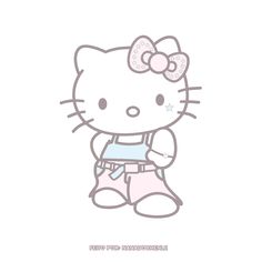 an image of a hello kitty in pink shorts