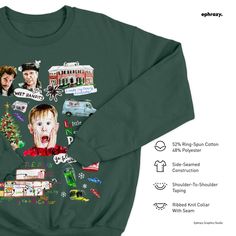 Home Alone Inspired Christmas Sweatshirt | eBay Christmas Streetwear Cotton Sweatshirt, Christmas Cotton Sweatshirt For Streetwear, Christmas Cotton Sweater For Streetwear, Christmas Cotton Sweatshirt With Graphic Print, Holiday Cotton Sweater With Graphic Print, Holiday Cotton Sweatshirt With Graphic Print, Holiday Graphic Print Cotton Sweatshirt, Home Alone, Cozy Sweatshirts