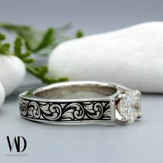 a close up of a ring on a table