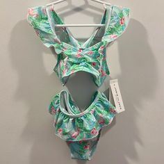 Brand New. Size 4 Cute Ruffled Swimwear For Vacation, Cute Fitted Ruffle Swimwear, Cute Fitted Ruffled Swimwear, Cute Ruffled Swimwear For Poolside, Cute Spring Beach Tankini, Cute Sleeveless Tankini For Beach, Cute Sleeveless Beach Tankini, Cute Spring Tankini For Poolside, Cute Swimwear For Beach Season Sunbathing