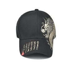 Men’s Chinese Dragon Cotton Cap Look your best in this fun and fashionable Ballcap. Black Cotton Adjustable Strap Size: 55-59 cm Black Hip Hop Trucker Hat Flat Cap, Hip Hop Style Flat Cap Baseball Cap, Hip Hop Baseball Cap For Outdoor, Hip Hop Sports Hat, One Size Fits Most, Hip Hop Sports Hat One Size Fits Most, Hip Hop Sports Baseball Cap, Hip Hop Sports Hat, Hip Hop Sports Flat Cap, Sports Flat Cap One Size Fits Most