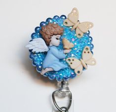 Butterfly Catcher, Angel Butterfly, Nurse Badge Reel, Nurse Badge, Retractable Badge Reel