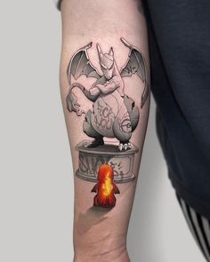 a man with a tattoo on his leg