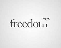 the word freedom written in black on a white background