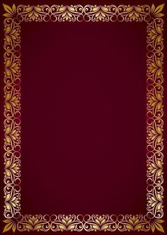 a red and gold background with an ornate border in the middle, on top of a dark