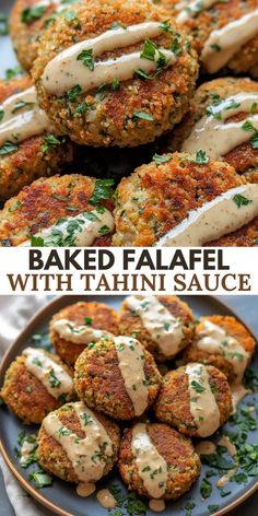 baked falafel with tahiti sauce on a plate