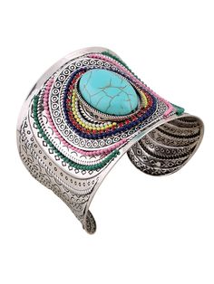 Weight: 51G
Size: 5.5CM

Material: Alloy Gemstone Cuff Bracelet, Vintage Cuff Bracelet, Boho Cuff, Open Cuff Bracelet, Mode Boho, Turquoise Bracelet Cuff, Cuff Bangle Bracelet, Bangles Style, Bead Bangles