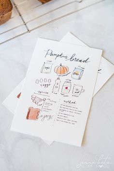 pumpkin bread recipe with instructions on top