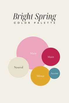 the color scheme for bright spring, which includes four different colors and three different names