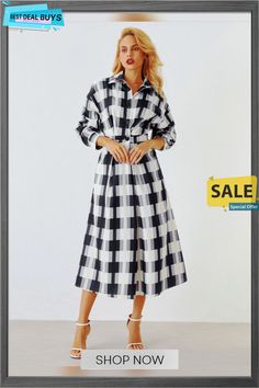 Regular Fit Urban Plaid Long Sleeve Midi Dress Buy Dresses, Sleeve Midi Dress, Long Sleeve Midi, Long Sleeve Midi Dress, Buy Dress, Long Sleeve Dress, Midi Dress, Plaid, Long Sleeve