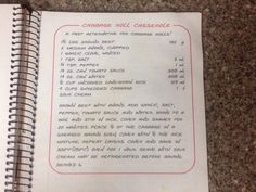 a recipe book with instructions on how to make cheesecake roll casserole in it