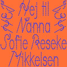 an orange background with blue letters and numbers