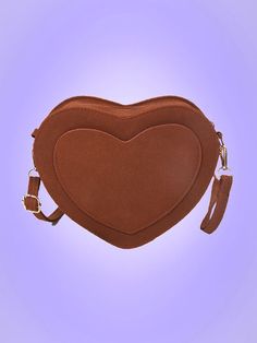 Valentine's Day Heart Print Crossbody Bag, Heart-shaped Brown Bag For Everyday Use, Brown Heart-shaped Bag, Novelty Bags, For Love, Polyester Material, Bags Women, Fashion Bags, Heart Shapes