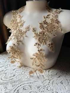 Gold Beaded Dresses For Wedding, Beaded Gold Wedding Dress, Costumes Couture, Skating Costumes, Dance Ballet, Lyrical Dance, Beaded Applique, Couture Gowns, Gold Beads