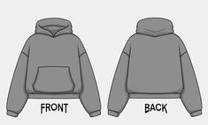 the front and back views of a hoodie