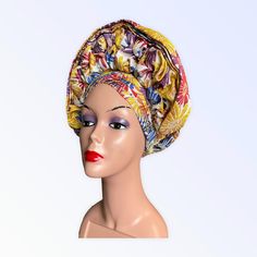 This beautiful headscarf is made from Damask Fabric that Breathable, Comfortable, Skin- friendly and will not put pressure on your ears unlike the traditional Aso-oke fabric. Suitable for all season.  Great for Wedding, Parties, church and other special occasions Style - Pre-styled  Auto Gele Headscarf  This fashion turban is designed with comfort and style in mind, it is easy to wear, no tying involved, wear on your head like a hat and you are ready to go. This beautiful turban is versatile, an Multicolor Party Headscarf, Adjustable Multicolor Headwrap For Party, Fitted Multicolor Headband Headpiece, Yellow One Size Headband Headscarf, Fitted Multicolor Headband, Yellow Headband Headscarf, Multicolor Fitted Bohemian Headwrap, Fitted Multicolor Bohemian Headwrap, Fitted Multicolor Bohemian Turban