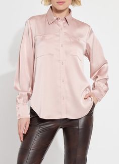 color=Antique Rose Chic Fitted Tops With Buttoned Pockets, Elegant Fitted Blouse With Pockets, Formal Long Sleeve Tops With Buttoned Pockets, Chic Daywear Blouse With Pockets, Chic Blouse With Pockets For Daywear, Elegant Fitted Tops With Pockets, Elegant Solid Color Blouse With Pockets, Chic Formal Blouse With Pockets, Fitted Office Blouse With Pockets