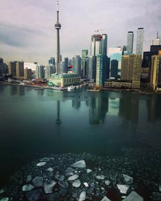 the city is surrounded by ice floes and water