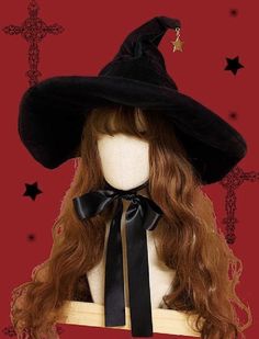 Witch Hat With Bow, Witch Hat Accessories, Victorian Witch Aesthetic, Witch Costume Accessories, Witch Style, Itching Skin, Hats Black, Witch Hats