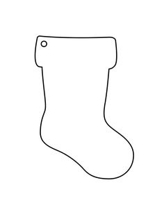 a black and white drawing of a christmas stocking