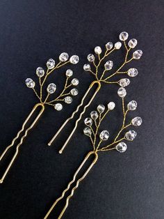 Holiday Hair Clips, Hair Pins Wedding, Gold Hair Pin, Crystal Hair Pins, Wedding Hair Clips, Wedding Hair Pins, Bridal Hair Pins