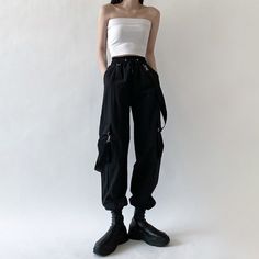 SPECIFICATIONS Fashion Women Cargo Pants 2020 New Harajuku Detachable Strap Trousers Female Elastic High Waist Streetwear Casual Wide Leg Pant Brand Name: None Style: Punk Style Origin: Mainland China Waist Type: HIGH Decoration: Pockets Fabric Type: Broadcloth Pattern Type: Solid Pant Style: Cargo Pants Material: Polyester Fit Type: LOOSE Length: Full Length Closure Type: Elastic Waist Gender: WOMEN Front Style: Flat color: black,gray size: S/M/L/XL/XXL High waist cargo pant: Fashion streetwear Style Cargo Pants, Women Cargo Pants, Casual Wide Leg Pants, Style Cargo, Streetwear Casual, Women Cargos, Wide Leg Pant, Cargo Pant, Cargo Pants Women