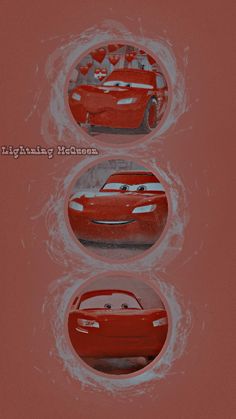 two red cars are shown in three different circles with the words lightning jackson on them